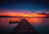 Jetty with Boat Sunset 98cm x 68cm