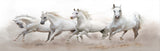 White Horses Running 98cm x 37cm