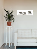 Elephant Herd 98cm x 37cm