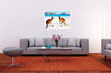 Kangaroos on Beach 98cm x 68cm