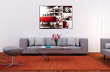 Red Volkswagen Combie 98cm x 68cm
