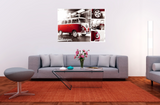 Red Volkswagen Combie 98cm x 68cm
